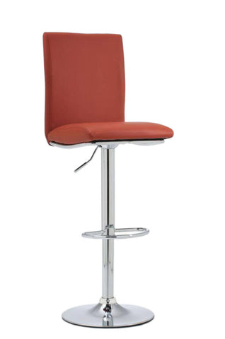 TPFLiving bar stool Kölle metal frame in chrome look faux leather