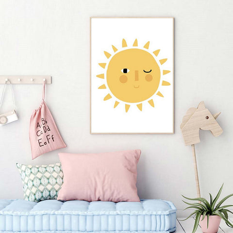 TPFLiving Poster Leinwand / You are my sunshine für Kinderzimmer - / Verschiedene Größen - OHNE Rahmen - Modell 3PCS