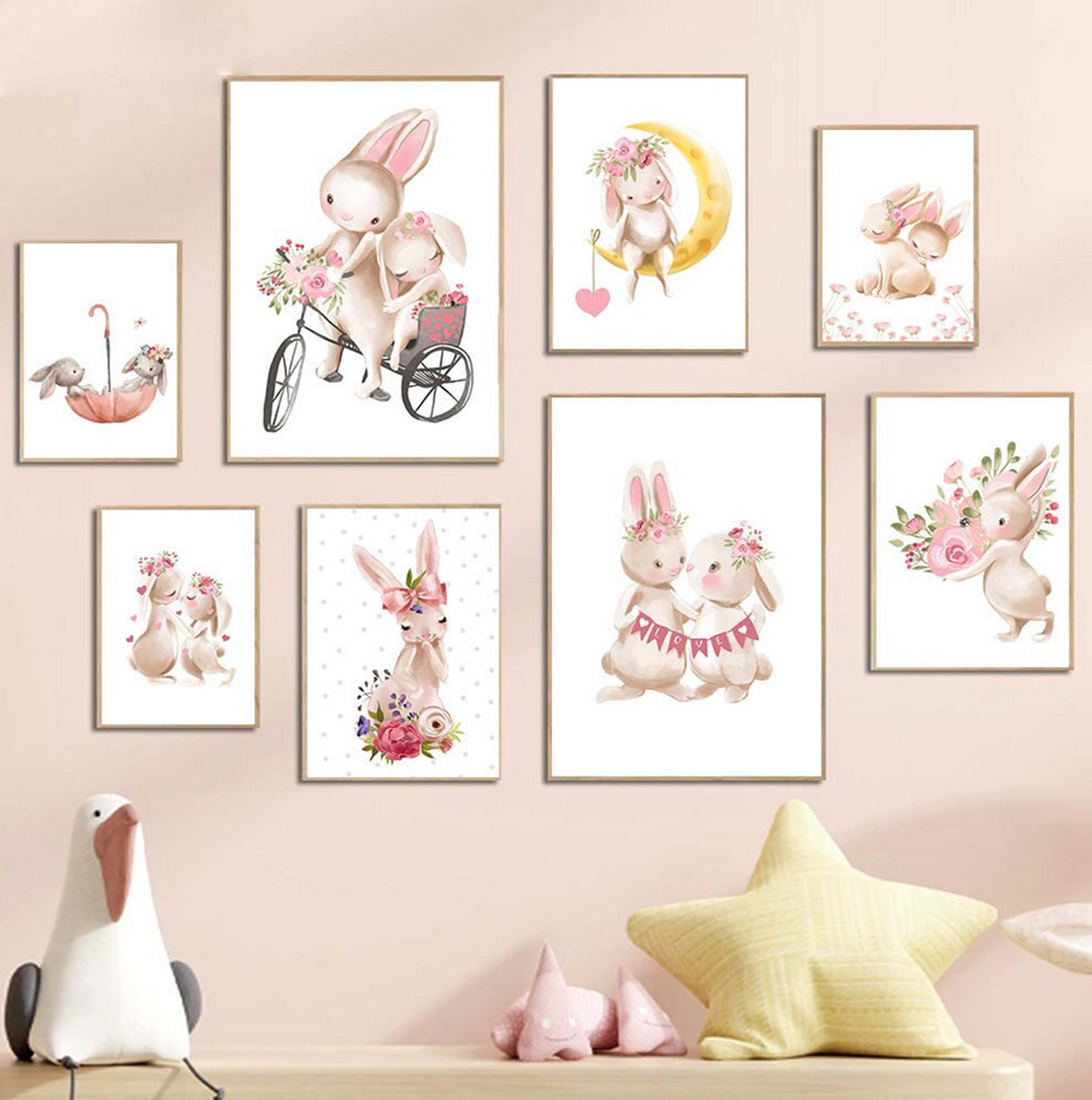 TPFLiving Poster Rabbit Rabbit Moon, the / Traumpreisfabrik Umbr Baby Canvas – in on with