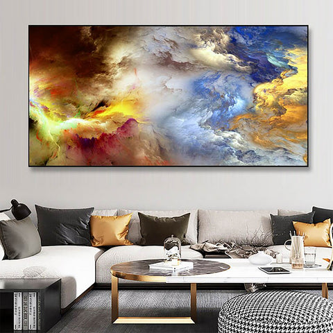 Canvas Poster Traumpreisfabrik Various - / - / TPFLiving – Abstract Clouds Colorful Sizes