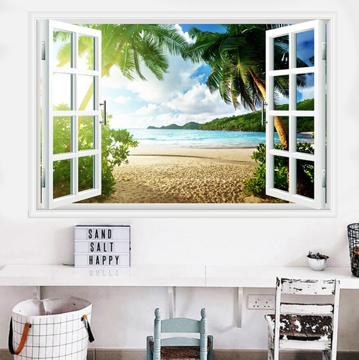 TPFLiving Poster Canvas / Various Motifs with 3D Window Effect