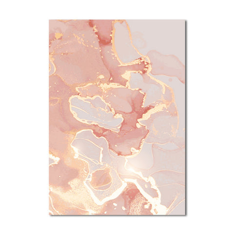 TPFLiving Luxus Poster Leinwand -Abstrakte Strukturen - Pink, Beige, Gold - 13 verschiedene Größen - OHNE Rahmen - Modell C