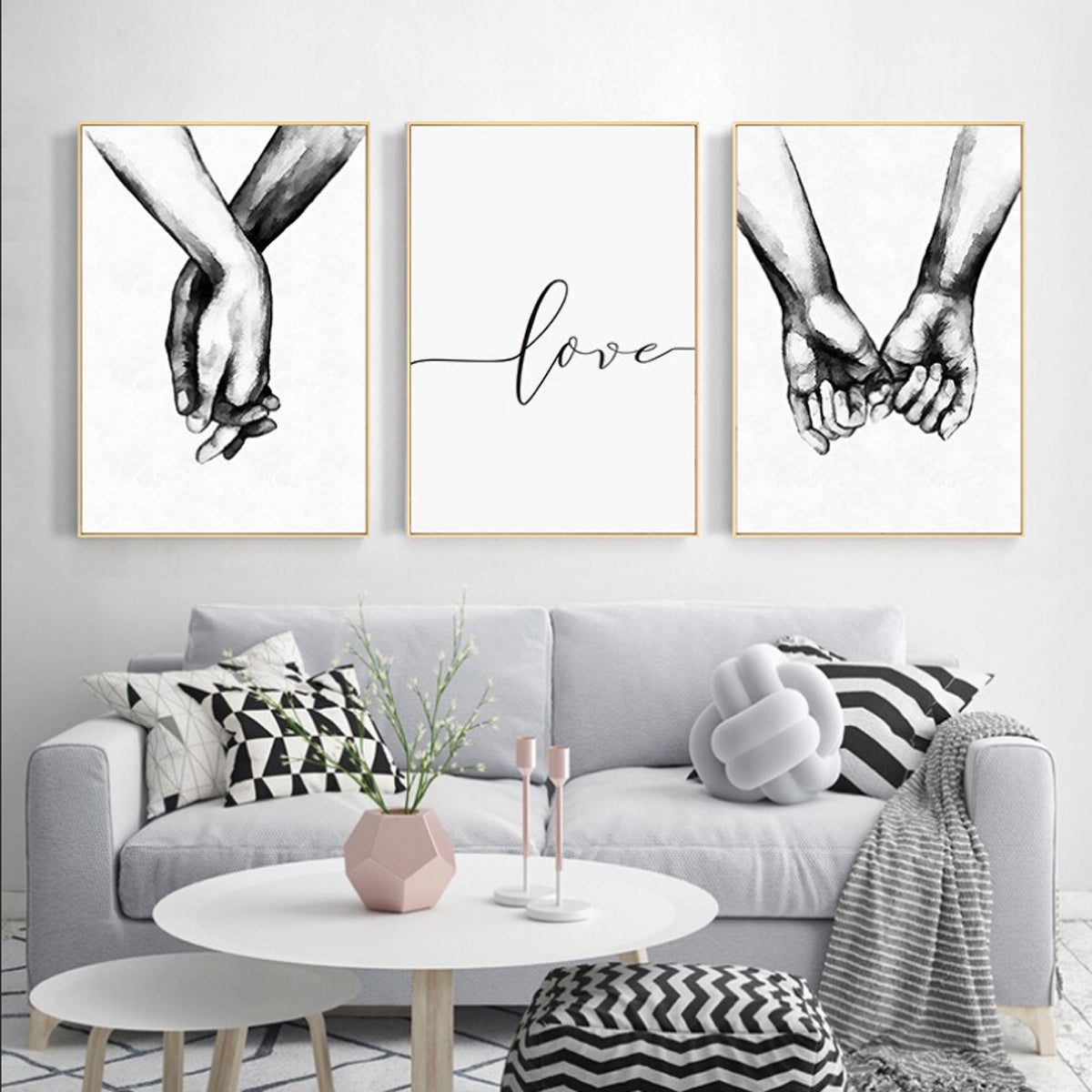 TPFLiving Poster Canvas Traumpreisfabrik several motifs / - – / Love Loving di Hands in 