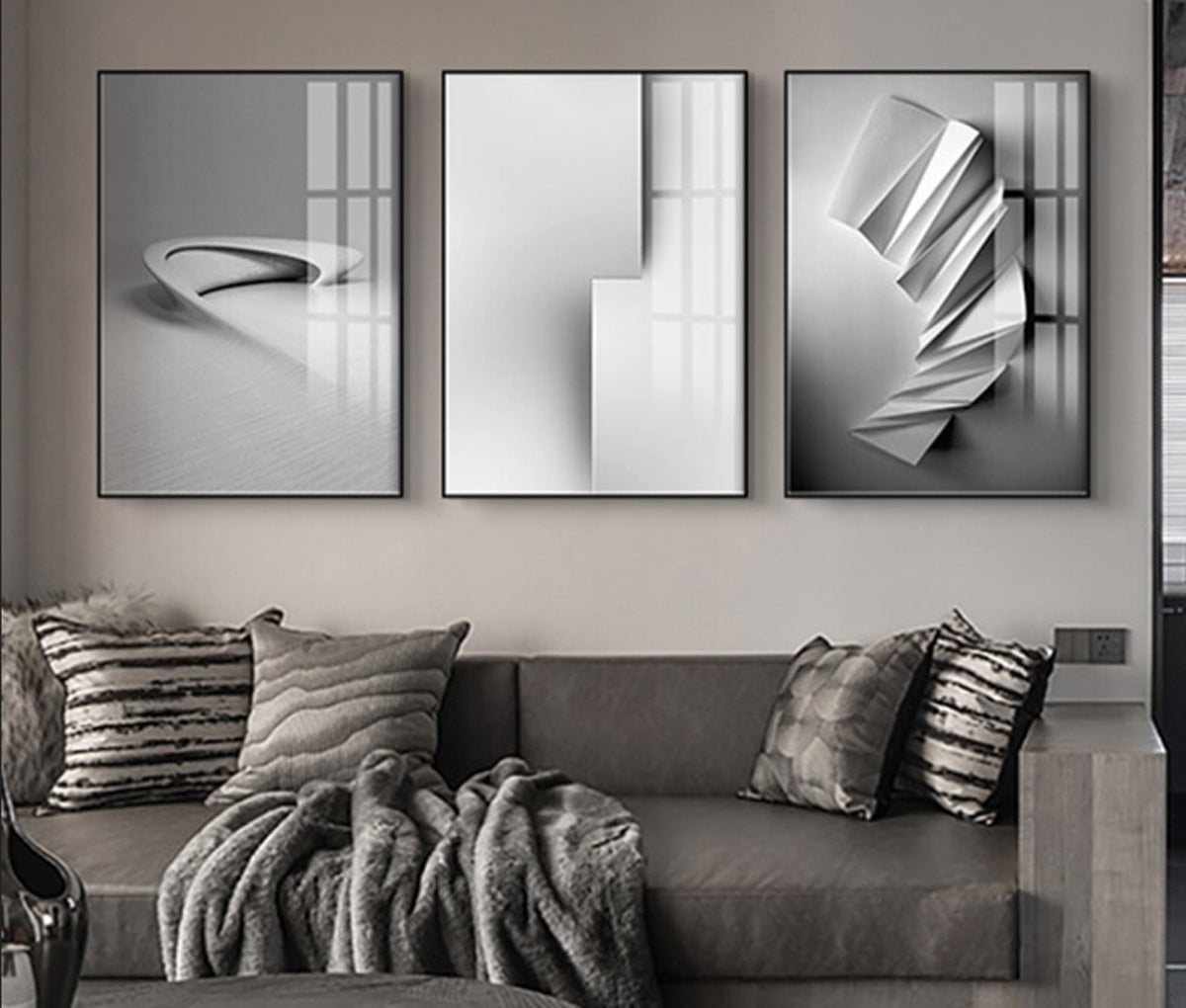 TPFLiving Canvas Picture Art Print - Nordic Art Abstract 3D Shapes in –  Traumpreisfabrik