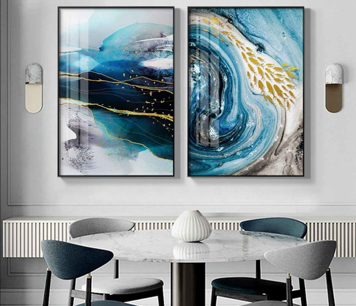 TPFLiving Canvas Picture Art Print Marble Nordic – Struct Art Traumpreisfabrik - Abstract