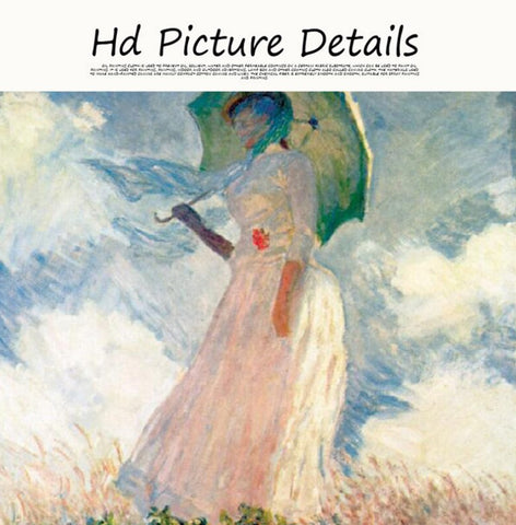 TPFLiving Poster Leinwand / Claude Monet - Frau mit Sonnenschirm / Motiv in verschiedenen Größen - OHNE Rahmen - Modell FB915