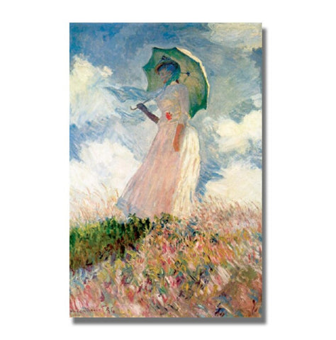 TPFLiving Poster Leinwand / Claude Monet - Frau mit Sonnenschirm / Motiv in verschiedenen Größen - OHNE Rahmen - Modell FB915