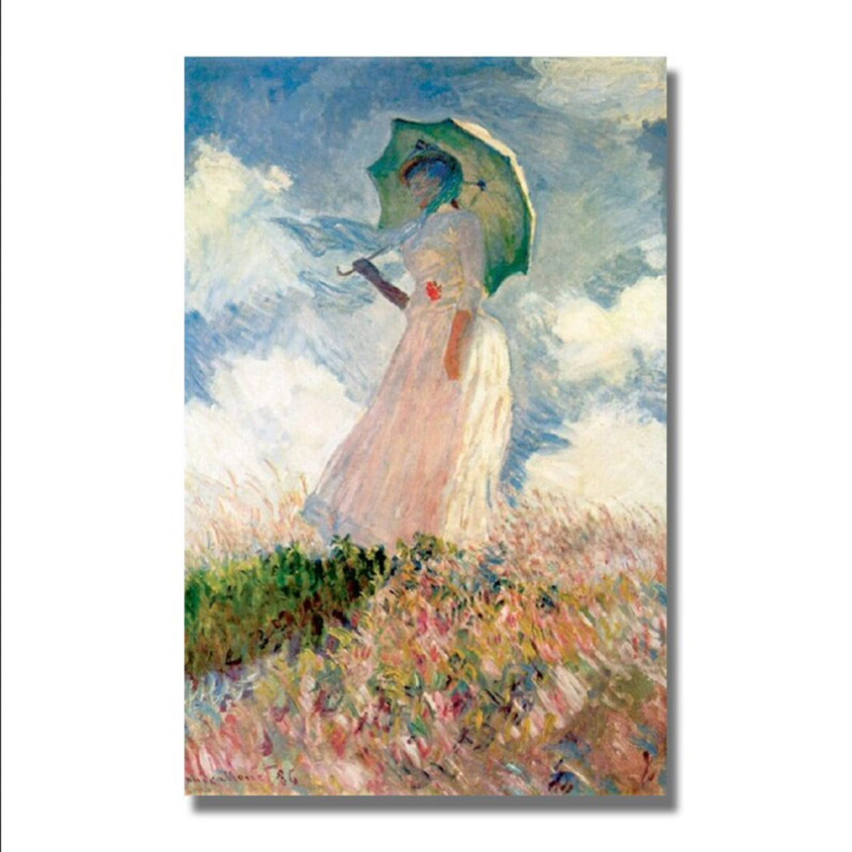 TPFLiving Poster Leinwand / Claude Monet - Frau mit Sonnenschirm / Motiv in verschiedenen Größen - OHNE Rahmen - Modell FB915