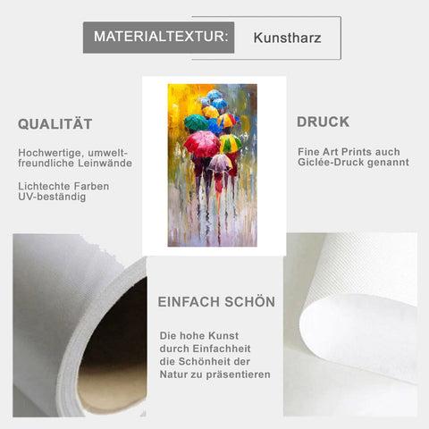 TPFLiving Poster Leinwand / Abstrakte Graffiti Madchen und Regenschirme / Motiv in verschiedenen Größen - OHNE Rahmen - Modell FB338