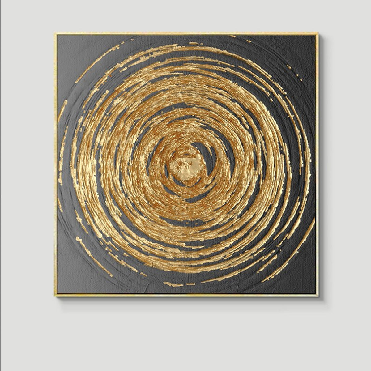 TPFLiving Leinwandbild Kunstdruck - Nordic Art Abstrakte Quatrate in Gold und Schwarz - OHNE Rahmen - Bilder Wohnzimmer - Modell TPFL-LW-66-ME