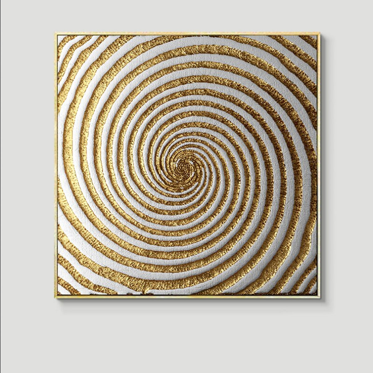 TPFLiving Leinwandbild Kunstdruck - Nordic Art Abstrakte Quatrate in Gold und Schwarz - OHNE Rahmen - Bilder Wohnzimmer - Modell TPFL-LW-66-MN