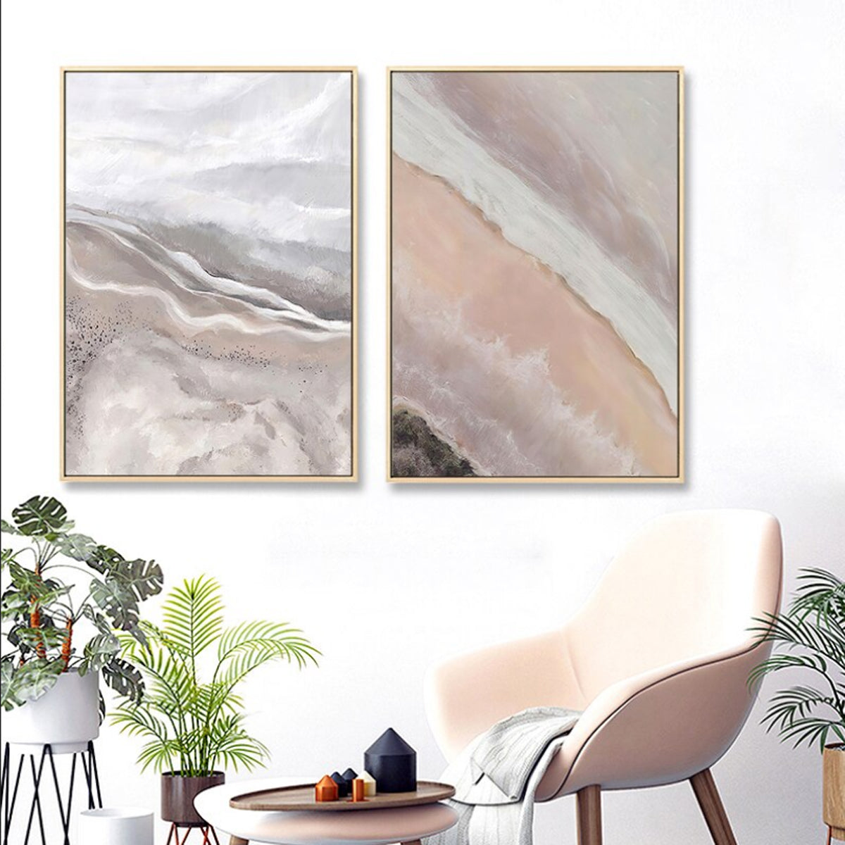 TPFLiving Canvas Picture Art Struct Marble Abstract Art – Nordic - Traumpreisfabrik Print