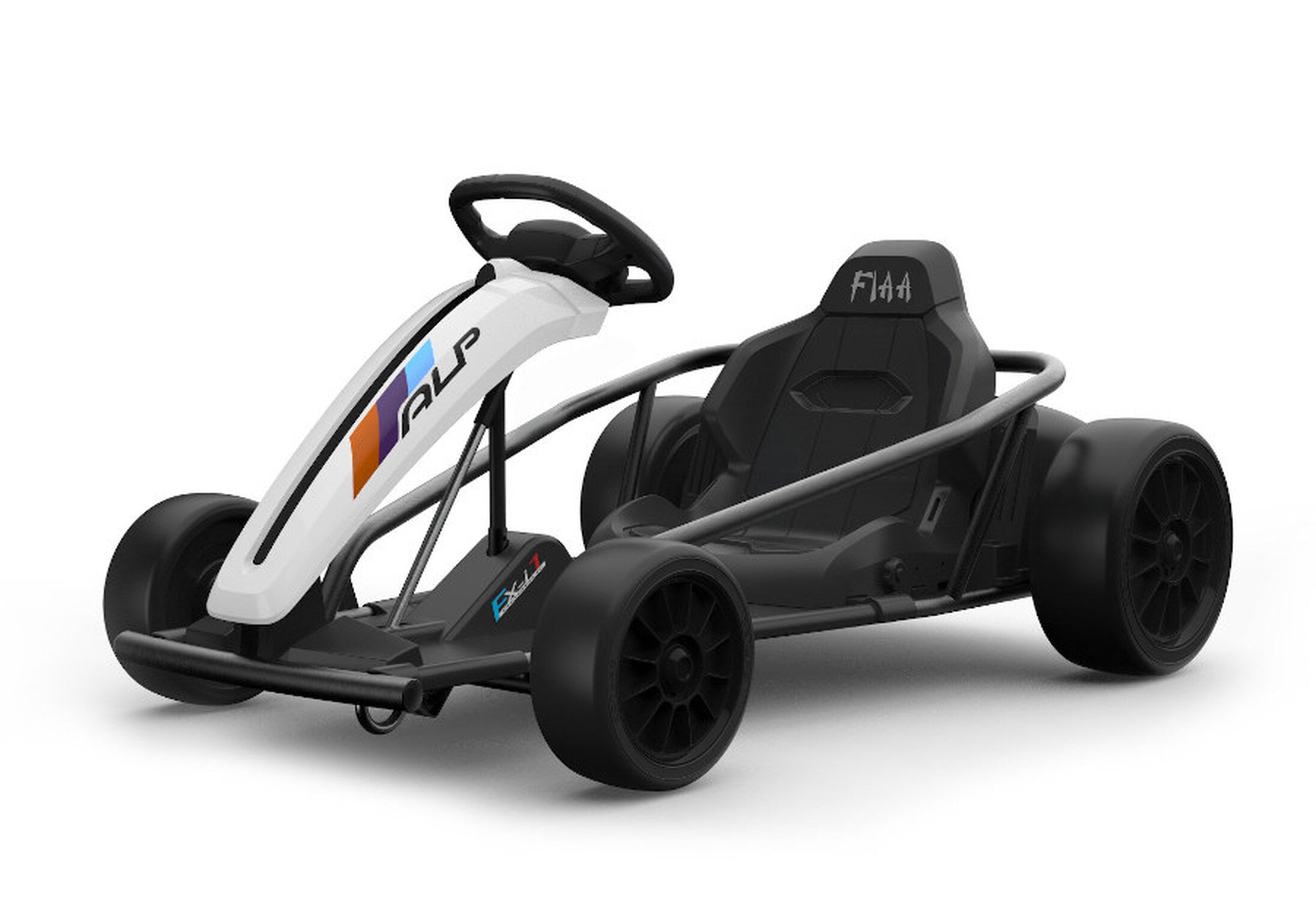 TPFLiving Elektro-Kinderquad eGo-Kart weiss - Kinderauto - Elektroauto - Elektro-Gokart - Sicherheitsgurt und Hinterreifen zum Driften