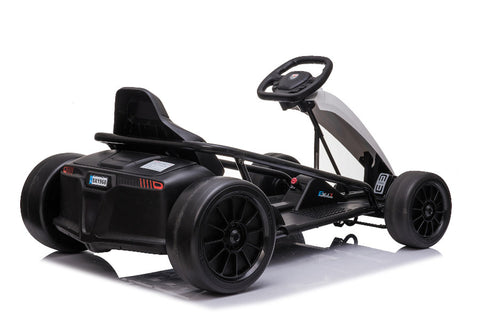 TPFLiving Elektro-Kinderquad eGo-Kart weiss - Kinderauto - Elektroauto - Elektro-Gokart - Sicherheitsgurt und Hinterreifen zum Driften