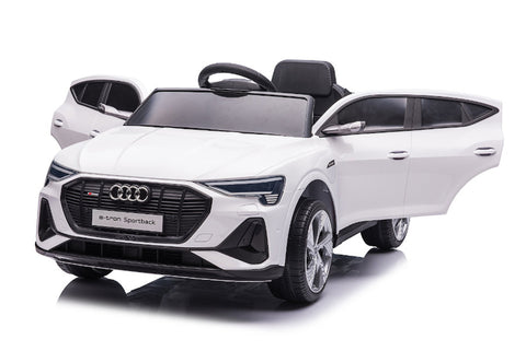 TPFLiving Elektro-Kinderauto Audi E-Tron - Kinderauto - Elektroauto - Ledersitz und Sicherheitsgurt