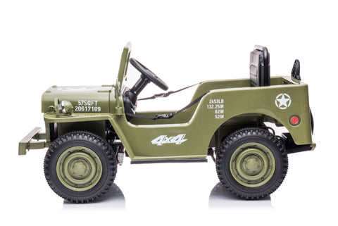 TPFLiving Elektro-Kinderauto Geländewagen Army 4x4 Off Road - Kinderauto - Elektroauto - Ledersitz und Sicherheitsgurt