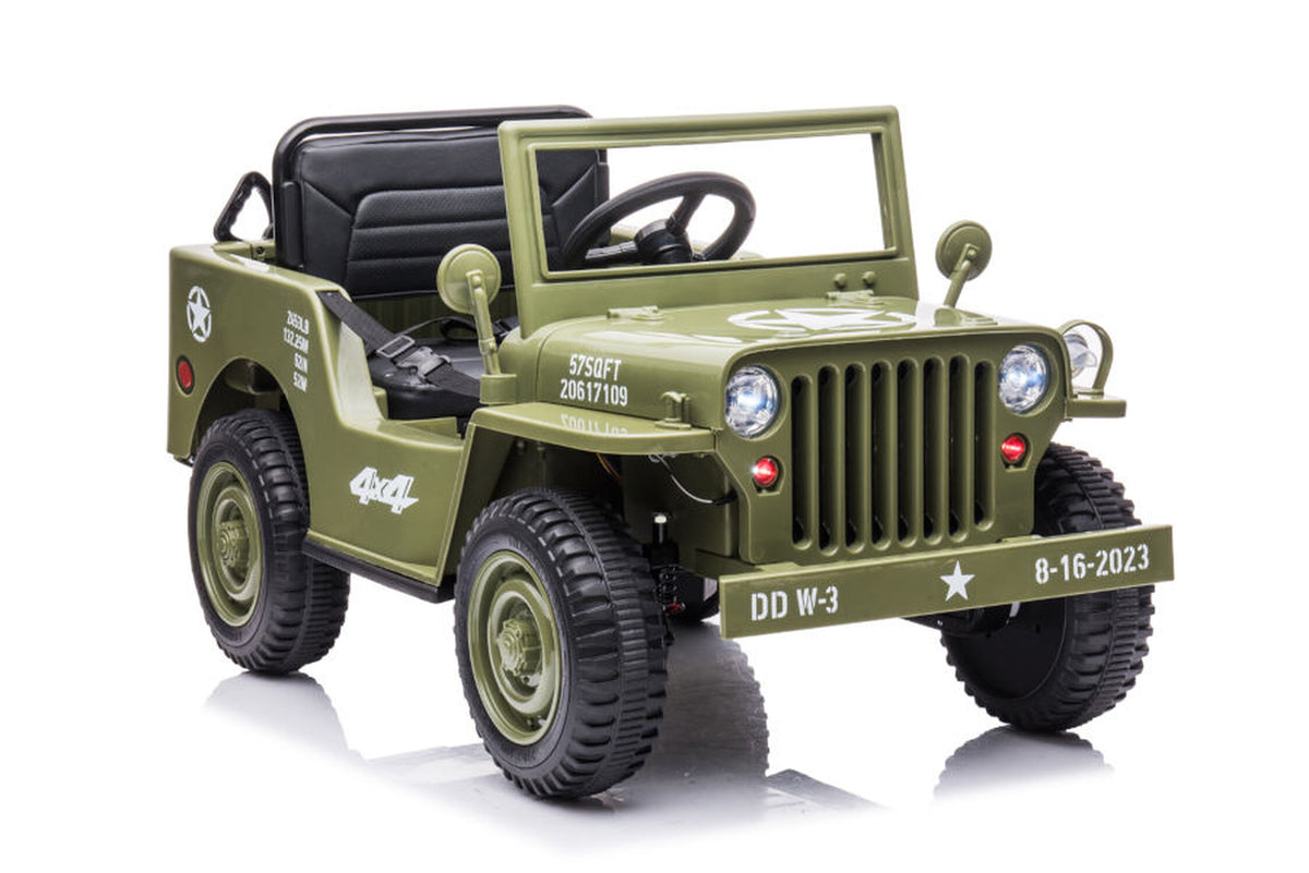 TPFLiving Elektro-Kinderauto Geländewagen Army 4x4 Off Road - Kinderauto - Elektroauto - Ledersitz und Sicherheitsgurt