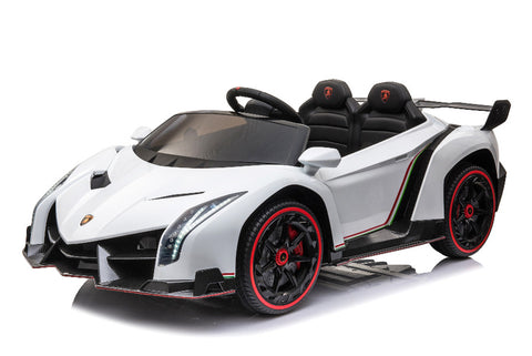 TPFLiving Elektro-Kinderauto Lamborghini Veneno Doppelsitzer - Kinderauto - Elektroauto - Ledersitz und Sicherheitsgurt