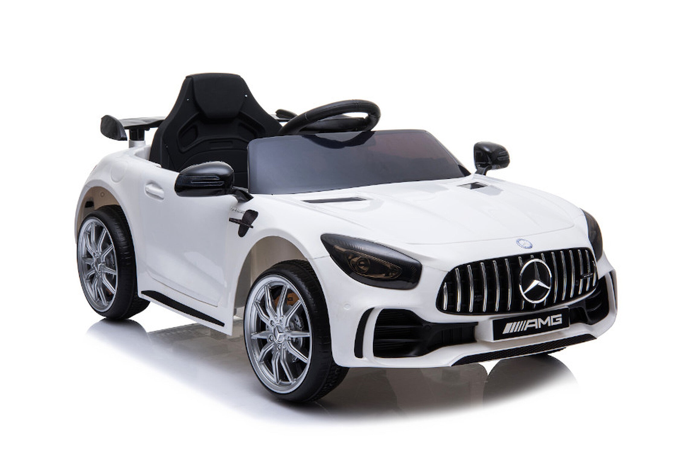 TPFLiving Elektro-Kinderauto Mercedes GT R - Kinderauto - Elektroauto - Ledersitz und Sicherheitsgurt