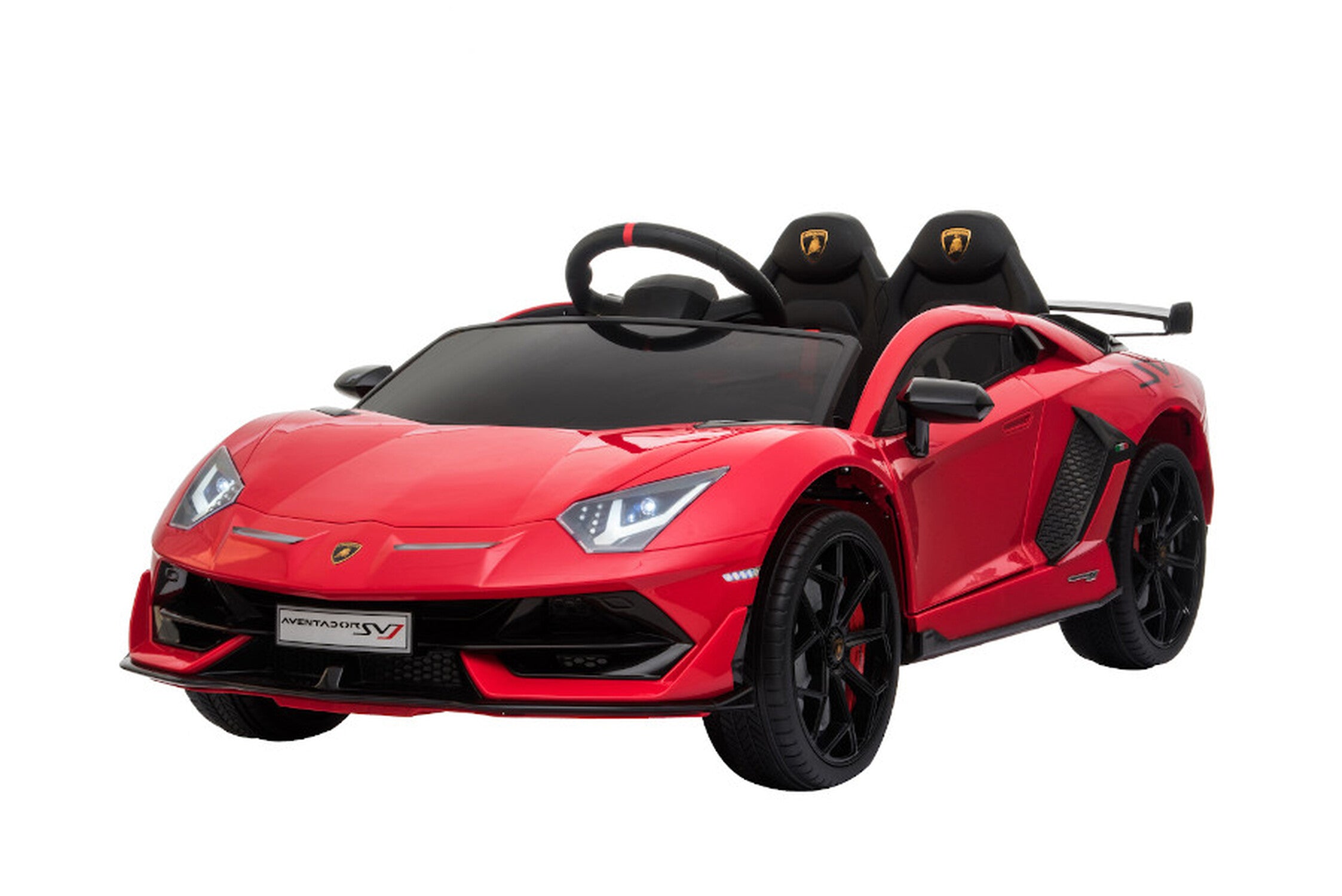 TPFLiving Elektro-Kinderauto Lamborghini Aventador SVJ Doppelsitzer - Kinderauto - Elektroauto - Ledersitz und Sicherheitsgurt