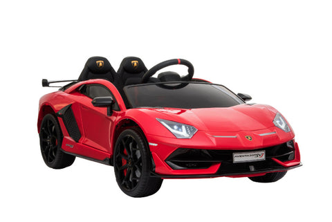 TPFLiving Elektro-Kinderauto Lamborghini Aventador SVJ Doppelsitzer - Kinderauto - Elektroauto - Ledersitz und Sicherheitsgurt