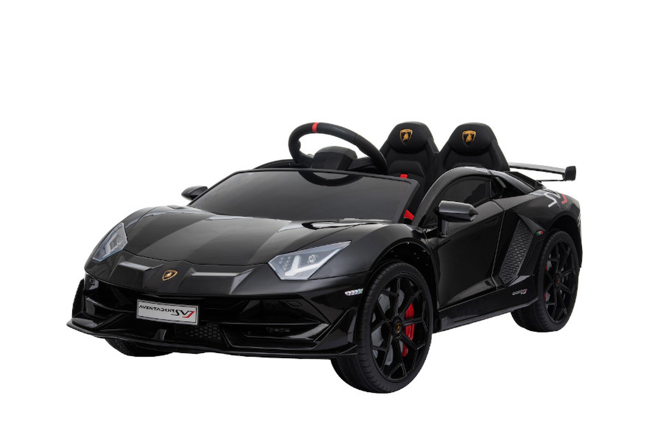 TPFLiving Elektro-Kinderauto Lamborghini Aventador SVJ Doppelsitzer - Kinderauto - Elektroauto - Ledersitz und Sicherheitsgurt