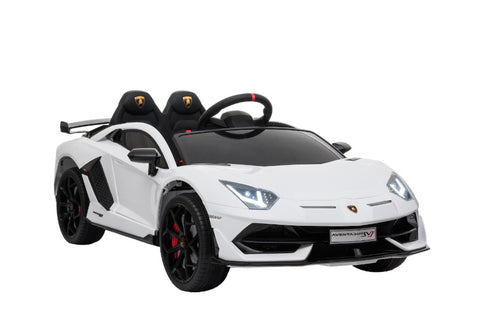 TPFLiving Elektro-Kinderauto Lamborghini Aventador SVJ Doppelsitzer - Kinderauto - Elektroauto - Ledersitz und Sicherheitsgurt