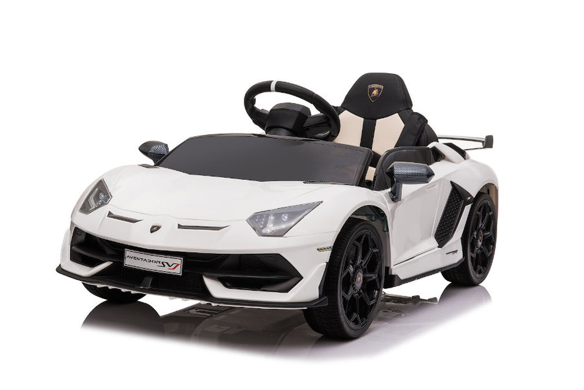 TPFLiving Elektro-Kinderauto Lamborghini Aventador SVJ - Kinderauto - Elektroauto - Ledersitz und Sicherheitsgurt