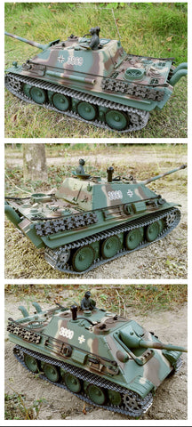 TPFLiving RC-Panzer Jagdpanther 7-0 Pro RC Panzer ferngesteuert - Panzer mit Schussfunktion, Stahlgetriebe, Kettenantrieb und Einzelradaufhängung - Rauch und Sound - Maßstab: 1:16