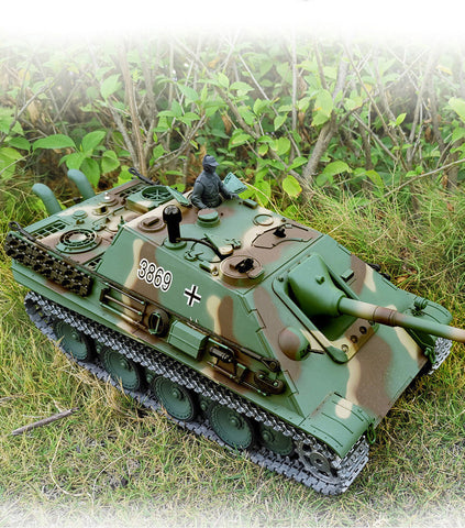 TPFLiving RC-Panzer Jagdpanther 7-0 Pro RC Panzer ferngesteuert - Panzer mit Schussfunktion, Stahlgetriebe, Kettenantrieb und Einzelradaufhängung - Rauch und Sound - Maßstab: 1:16