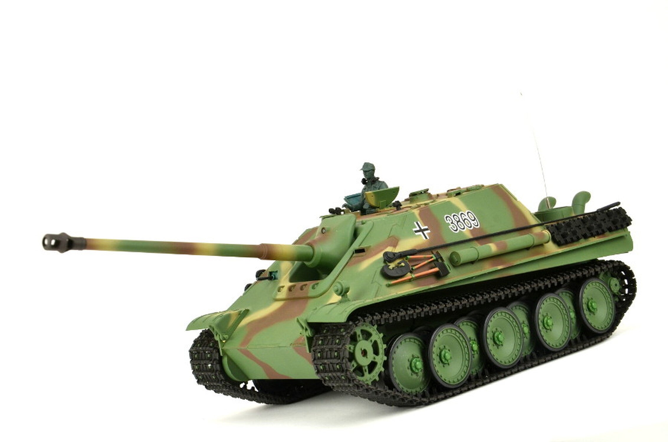 TPFLiving RC-Panzer Jagdpanther 7-0 RC Panzer ferngesteuert - Panzer mit Schussfunktion - Panzerfahrzeug mit Stahlgetriebe und Kettenantrieb - Rauch und Sound - Maßstab: 1:16