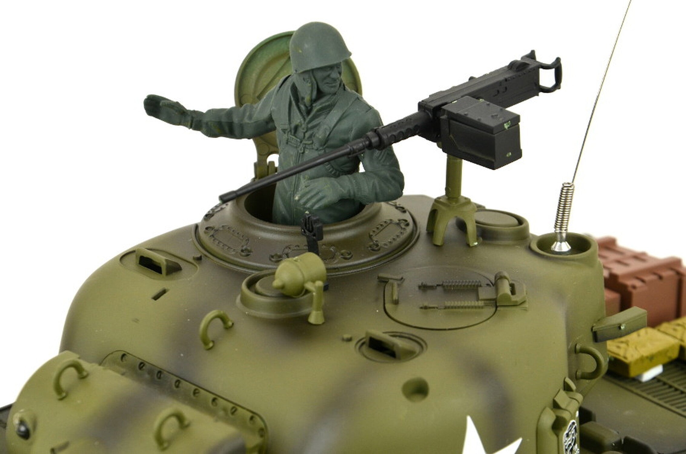 TPFLiving RC-Panzer US M4A3 Sherman 7-0-Pro RC Panzer ferngesteuert - Panzer mit Schussfunktion, Stahlgetriebe und Kettenantrieb - Rauch und Sound - Maßstab: 1:16