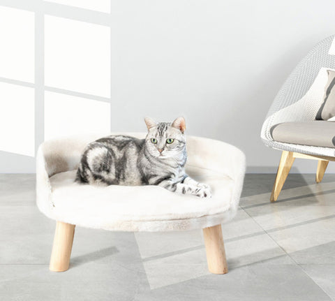 TPFLiving Tiersofa Tiersofa mit Füßen zum Montieren weiss - Tiersofa Hund - Tiersofa Katze -